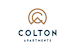Colton Apartments logo with a brown and blue color scheme.