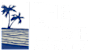 the coop apartments logo with a palm tree in the water