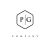 a logo that has a hexagon shape with the initials pg