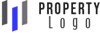 A blue and black logo with the words "PROPERTY LOGO".