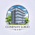 A company logo featuring a building and trees.