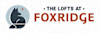 A logo with a fox and the text "The Lofts at Foxridge".