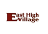 a logo for east high village on a white background