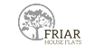 A logo with a tree and the words "Friar House Flats" in the center.