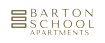 The image is a logo for Barton School Apartments.