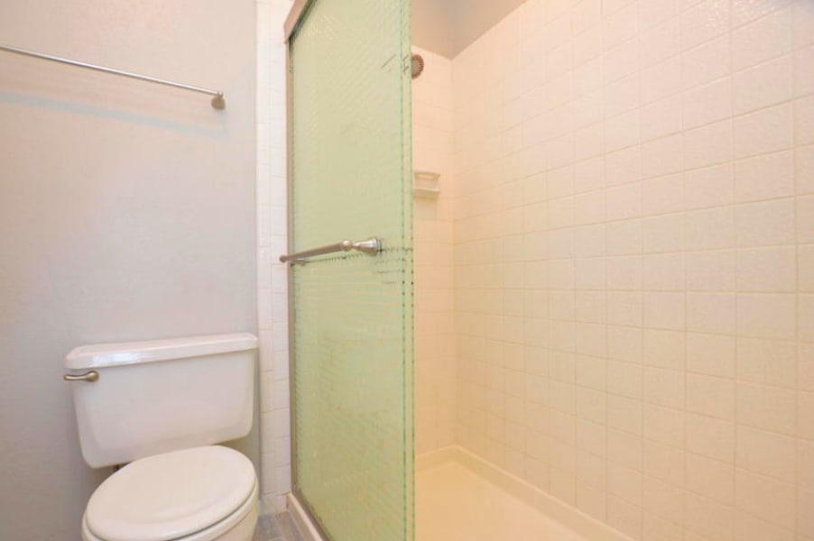 Apartment bathroom — representative home at The Earll.