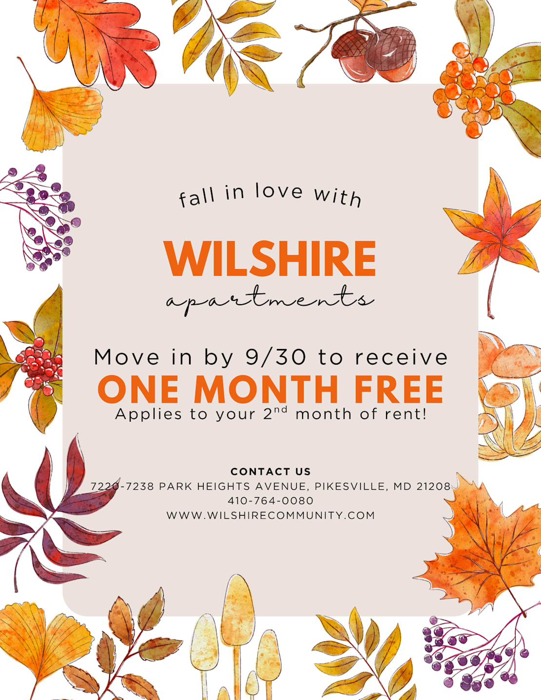 Wilshire Fall Special