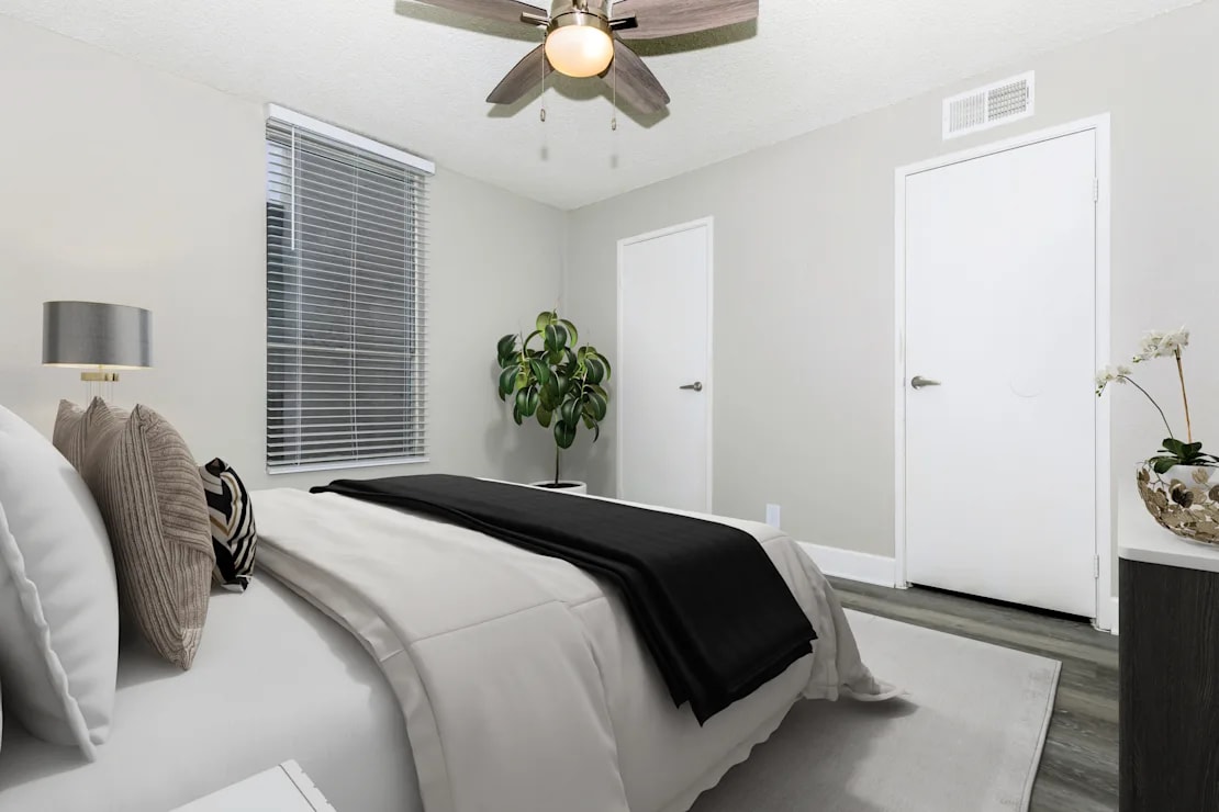 Furnished model bedroom at Luna Villa