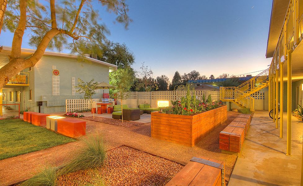 Shared outdoor space at Bethany at Midtown.