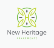 a logo for new heritage apartments