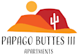 The image is a logo for Papago Buttes III Apartments.