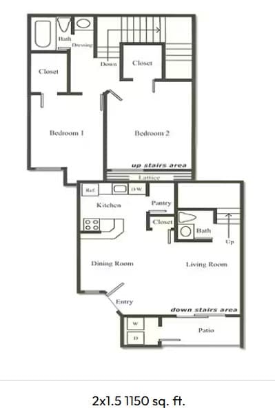 Floor-plan diagram at Windsprings Apartments.