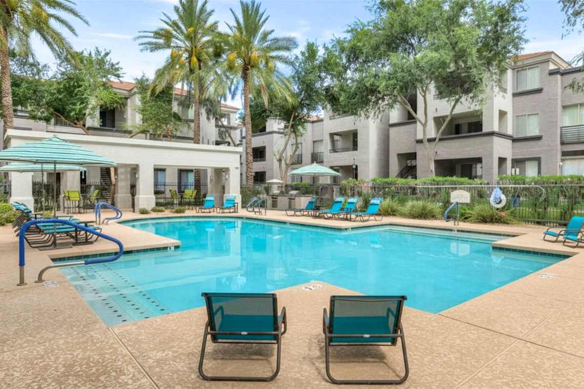 Pool and poolside area at Ventura Vista.