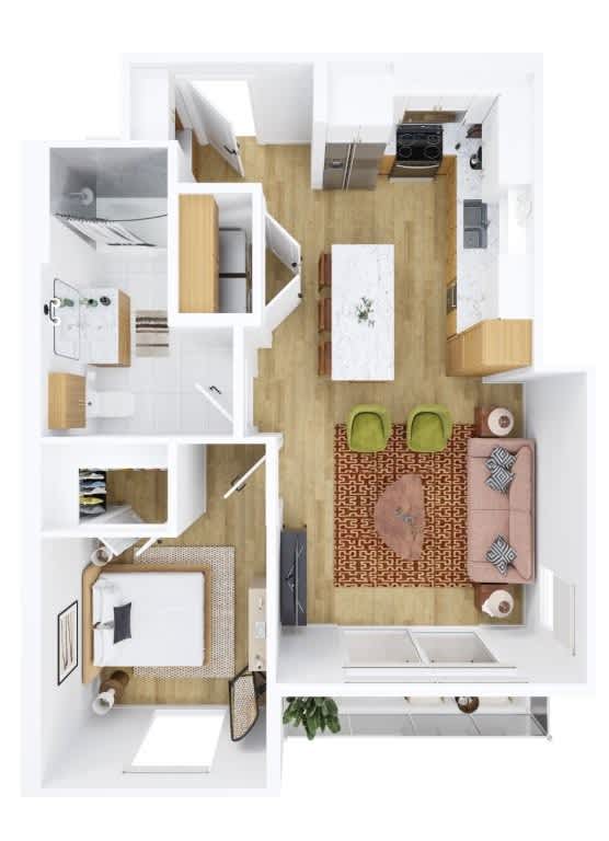 3D apartment layout preview at Ragsdale.
