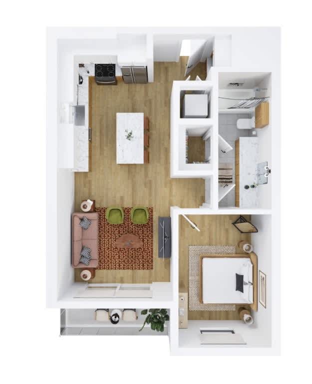 3D apartment layout preview at Ragsdale.