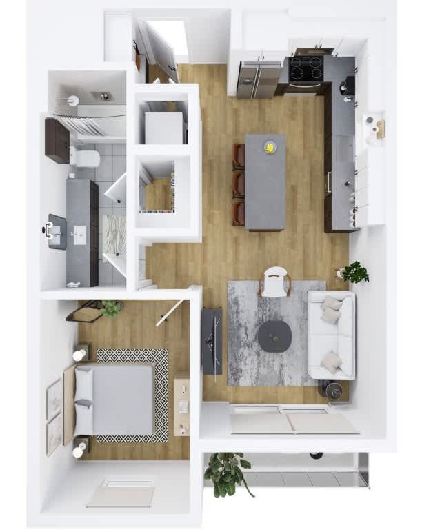 3D apartment layout preview at Ragsdale.