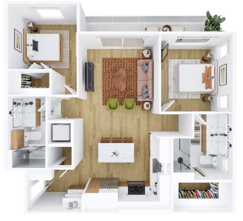 3D apartment layout preview at Ragsdale.