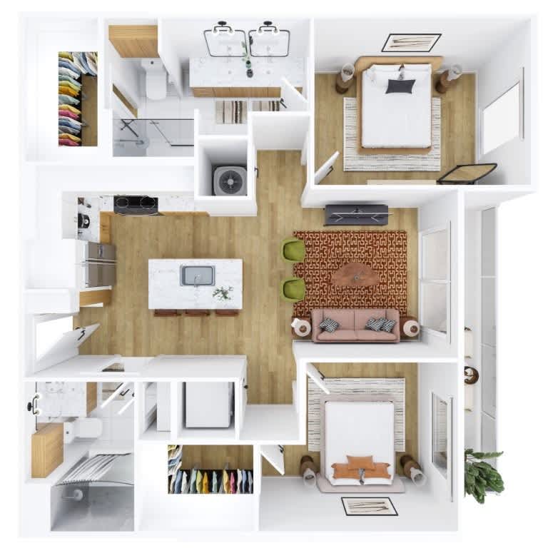 3D apartment layout preview at Ragsdale.
