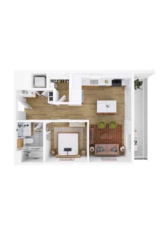 3D apartment layout preview at Ragsdale.