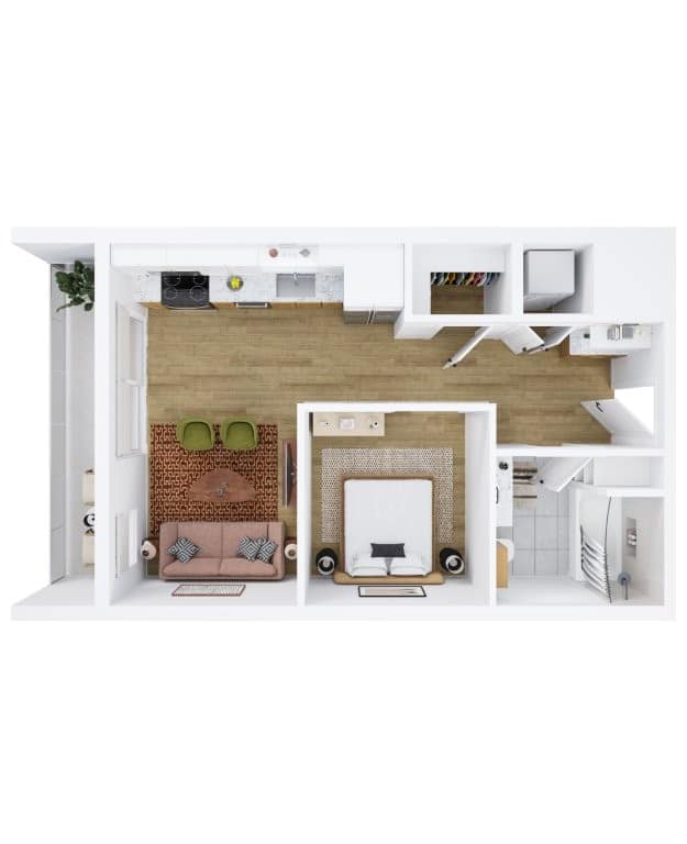 3D apartment layout preview at Ragsdale.
