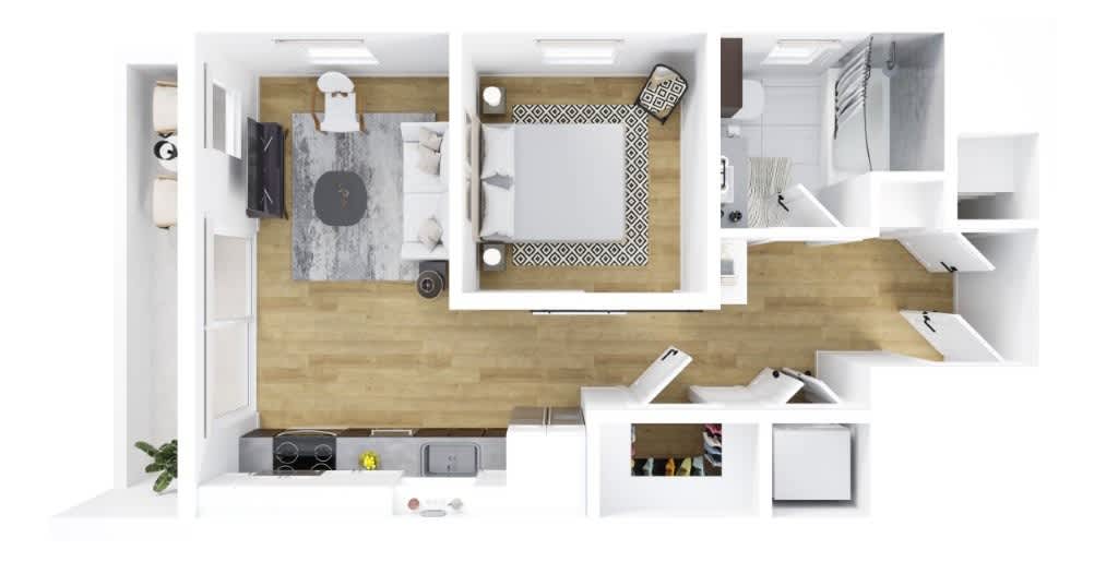 3D apartment layout preview at Ragsdale.
