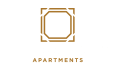 the logo for the gregory apartments with green background and white