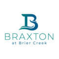 a blue logo with the words b braxton at birder creek on a white background