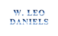 A black background with the words "W. LEO DANIELS" in blue and white.