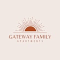 The image is a logo for Gateway Family Apartments.