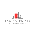 a logo for a building with a red box