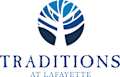 A logo with a tree and the words "Traditions at Lafayette" below it.