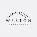 A black and white logo for Weston Apartments.