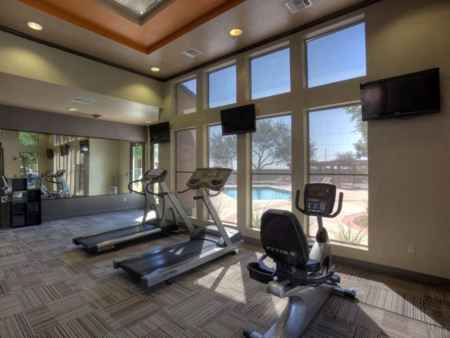 Fitness room at San Riva At The Foothills.