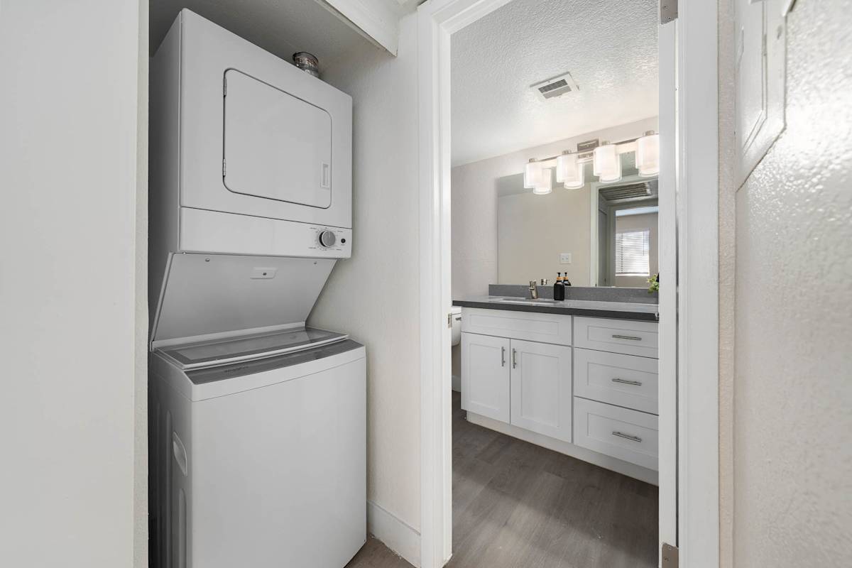 In-home laundry area at Monterey Village.