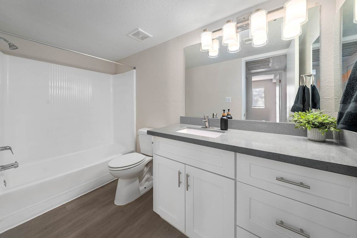 Apartment bathroom at Monterey Village.