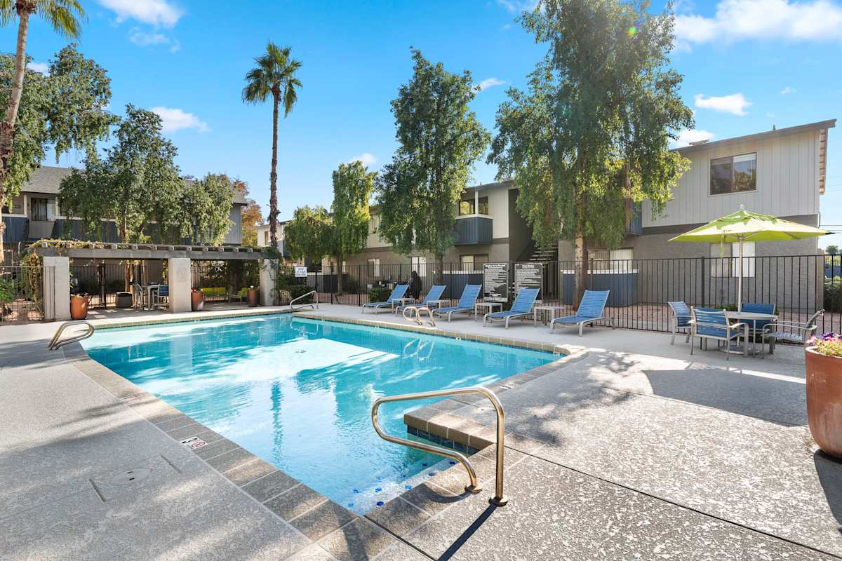 Pool and poolside area at Monterey Village.