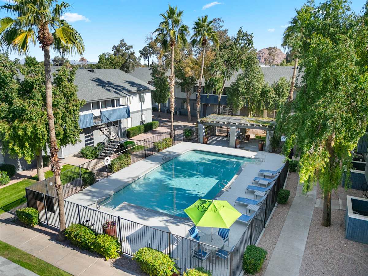 Pool and poolside area at Monterey Village.