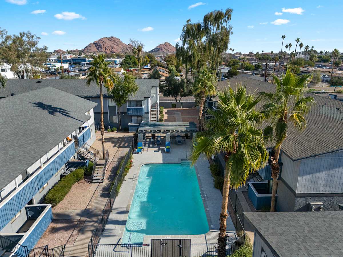 Pool and poolside area at Monterey Village.