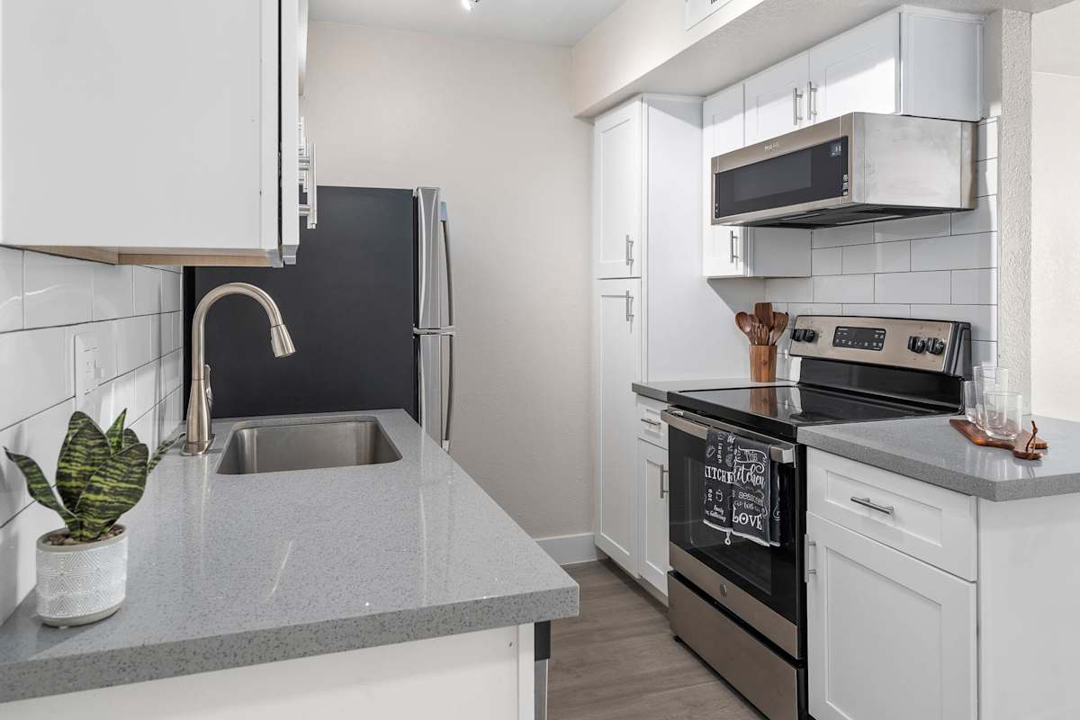 Apartment kitchen at Monterey Village.