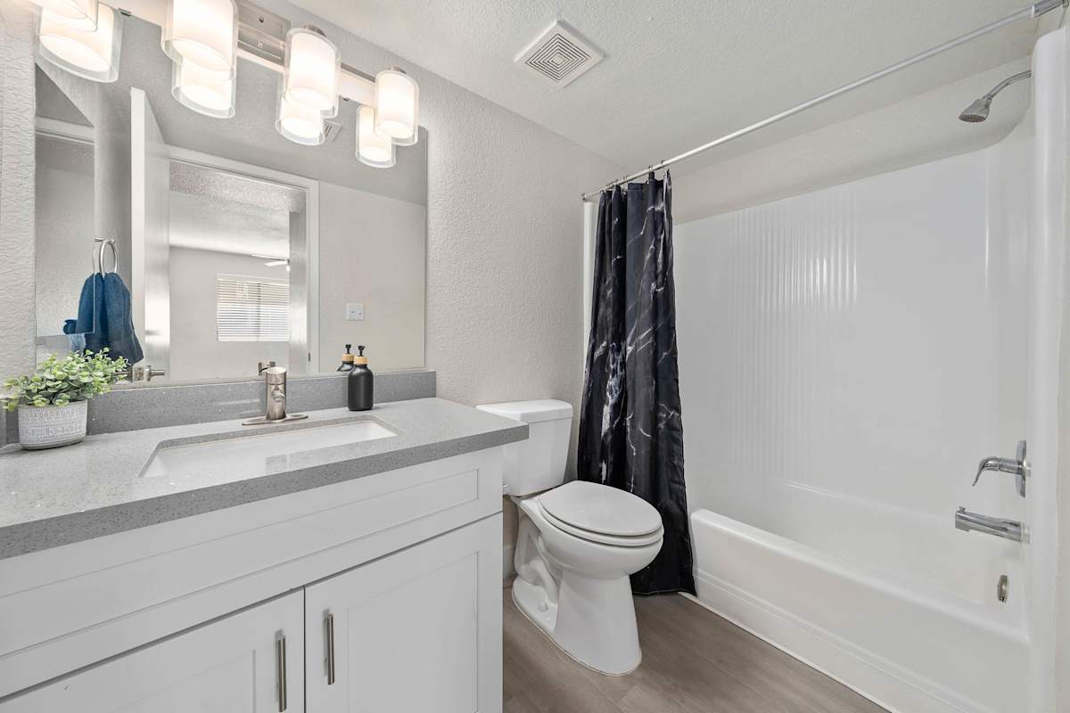 Apartment bathroom at Monterey Village.