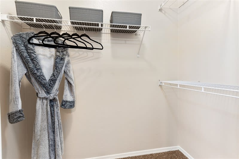 Closet storage — representative home at San Riva At The Foothills.