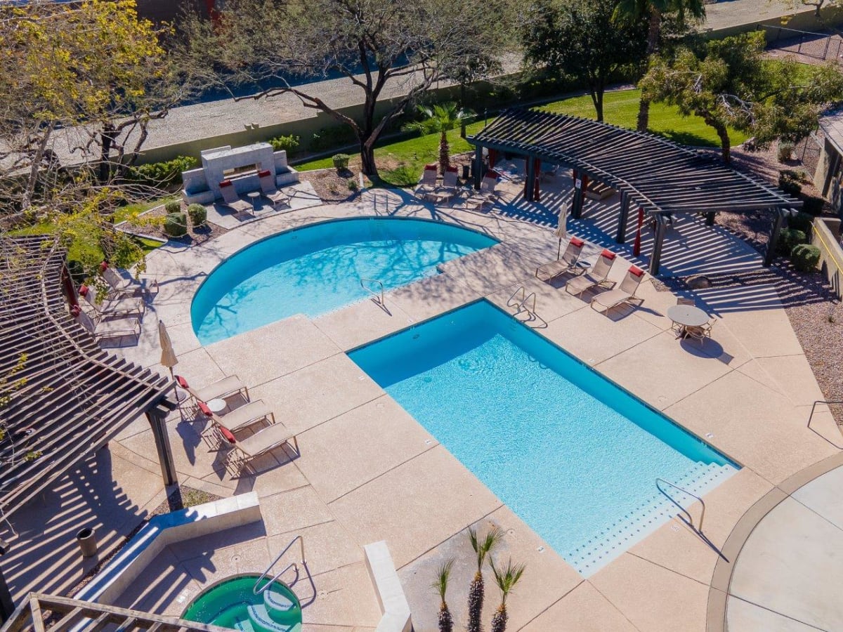 Pool and poolside area at San Riva At The Foothills.