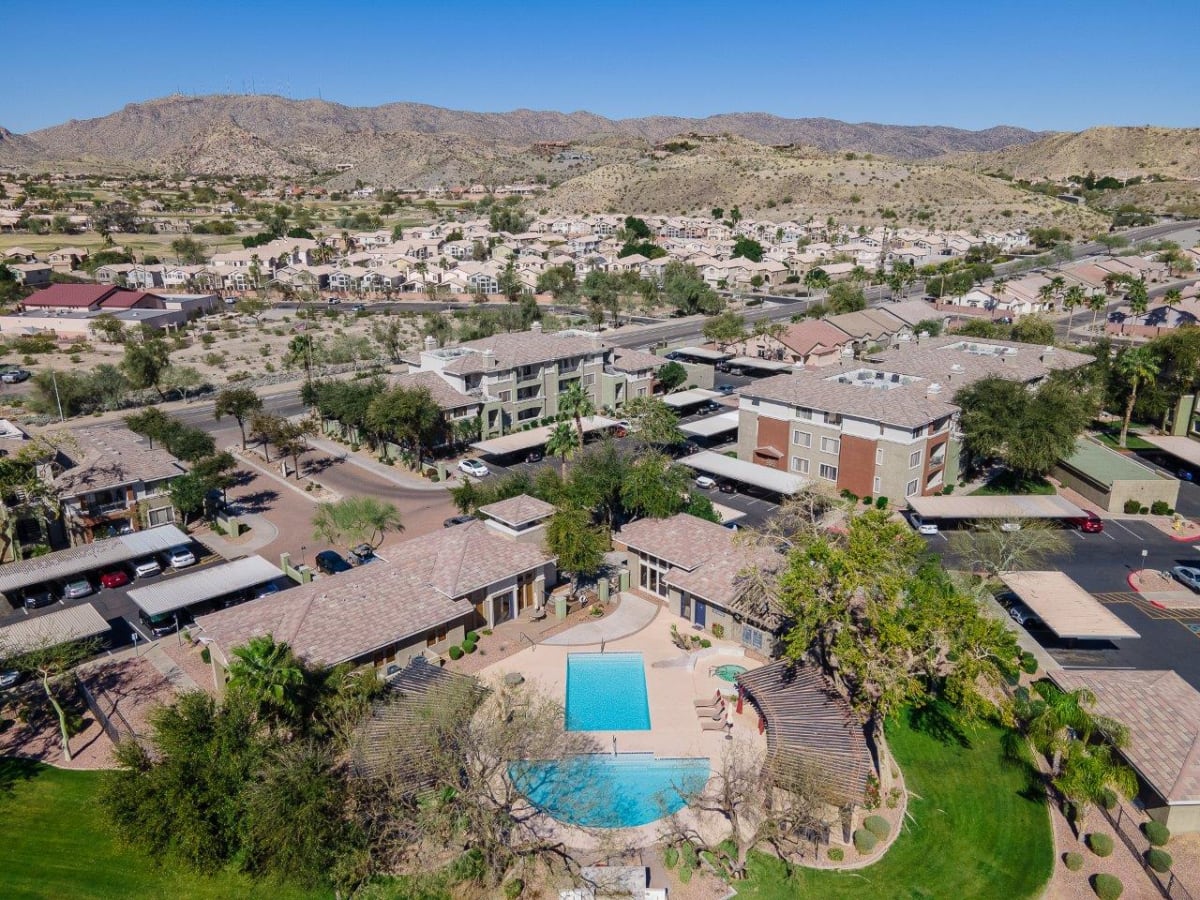 Aerial community view at San Riva At The Foothills.