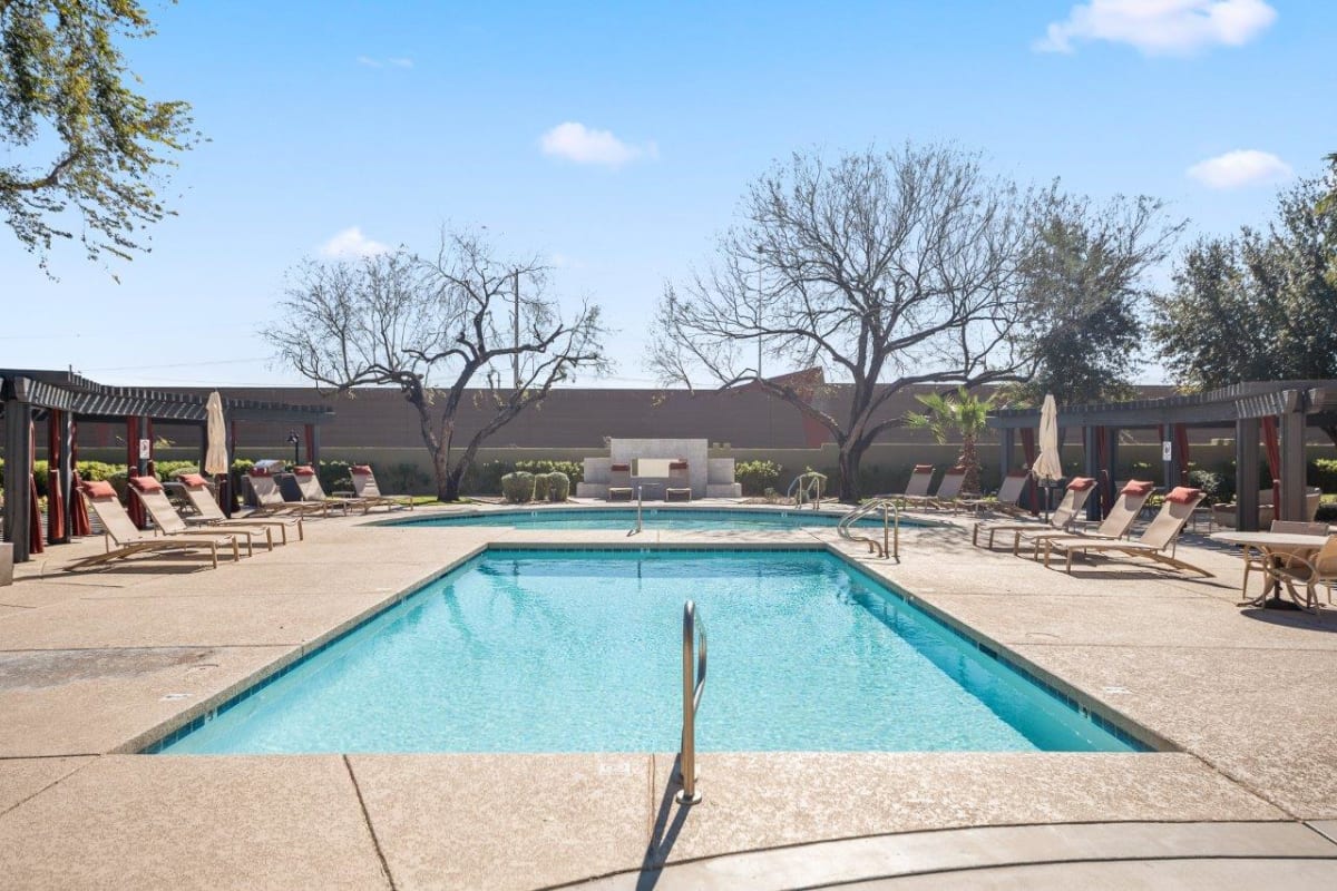 Pool and poolside area at San Riva At The Foothills.