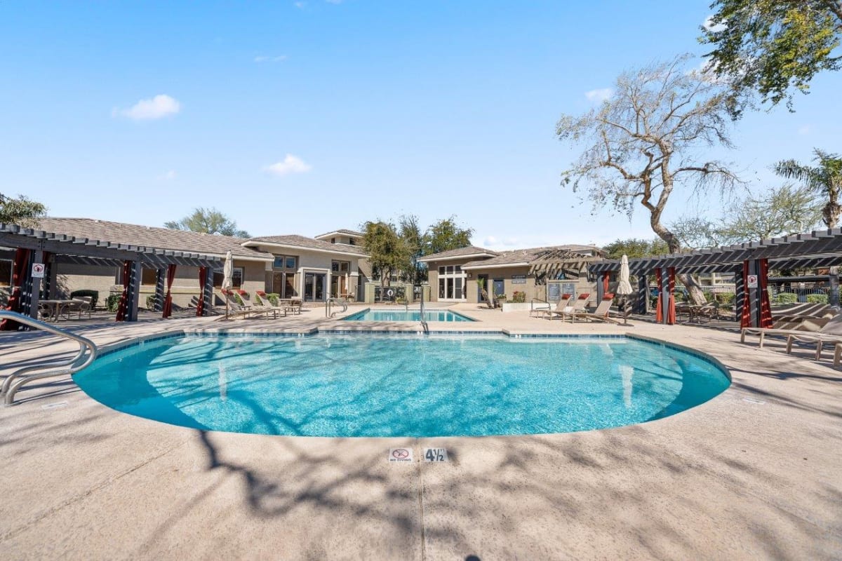Pool and poolside area at San Riva At The Foothills.