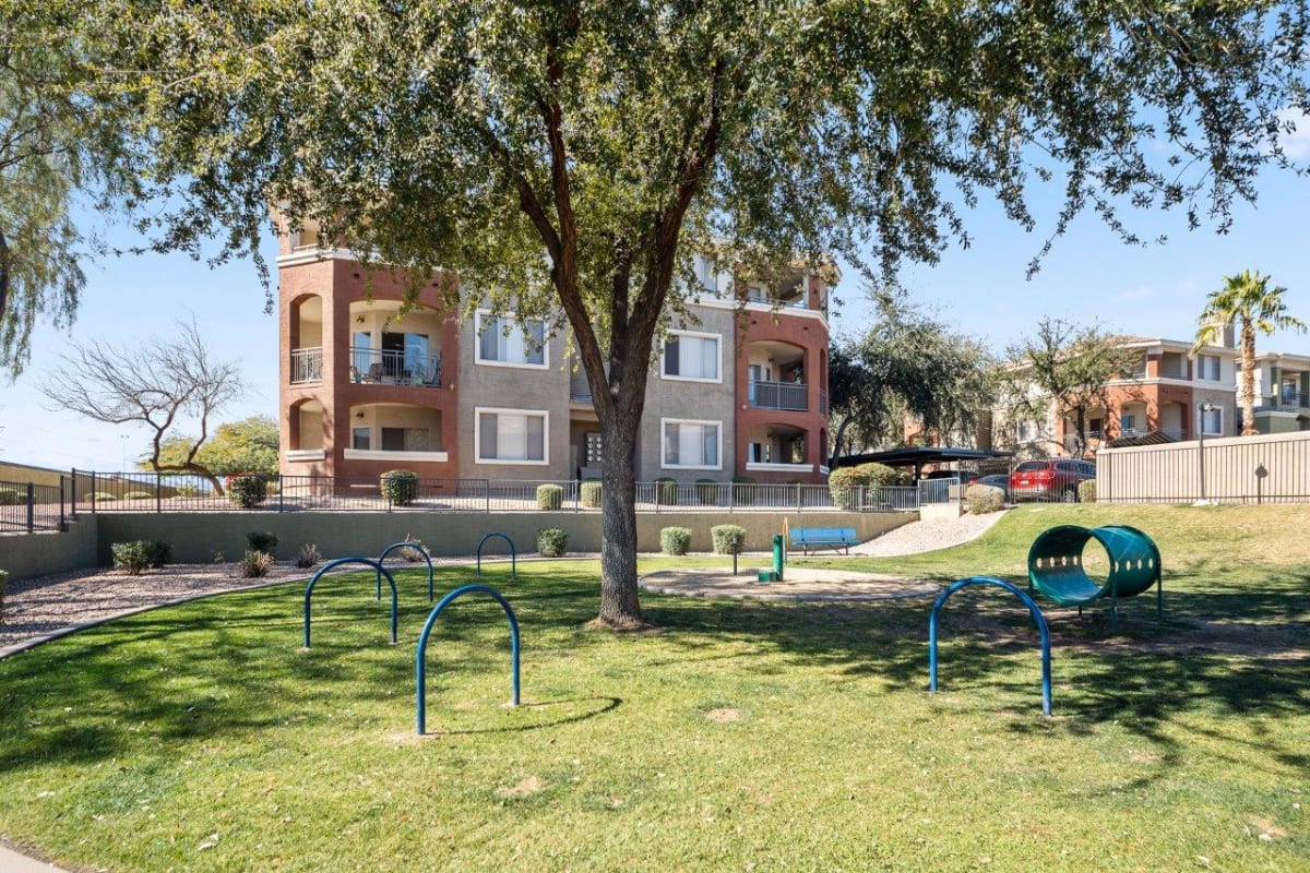 Enclosed dog exercise area at San Riva At The Foothills.