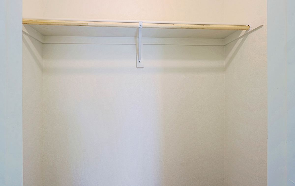 Closet storage — representative home at Cinnabar Square.