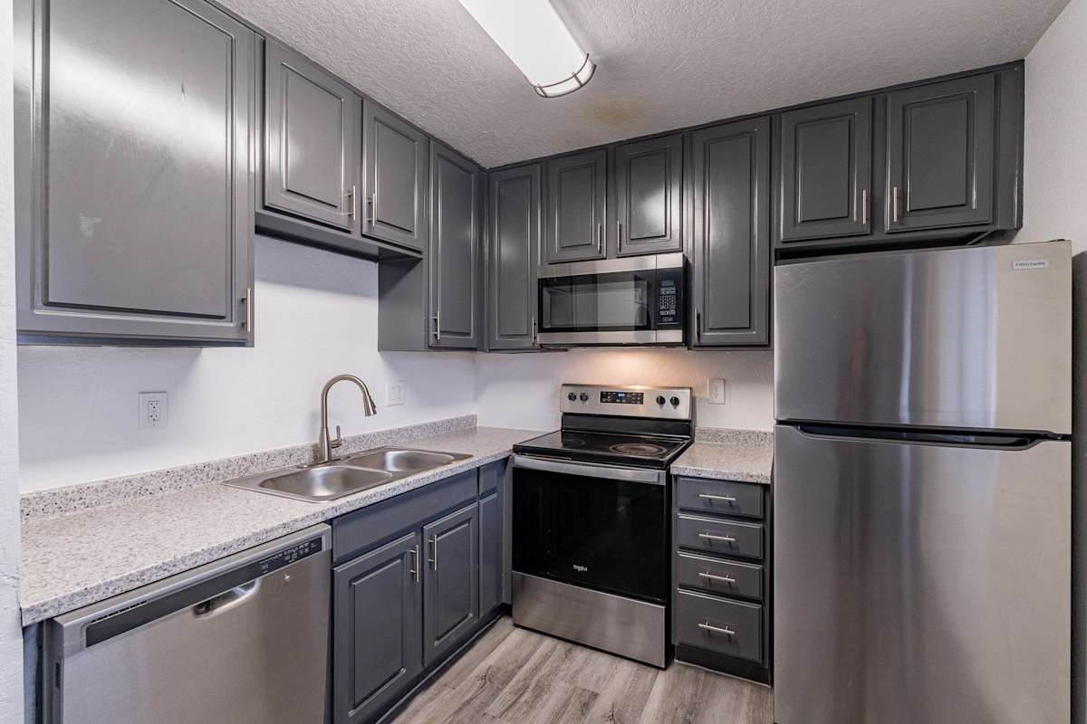 Apartment kitchen — representative home at Montecito Apartments.
