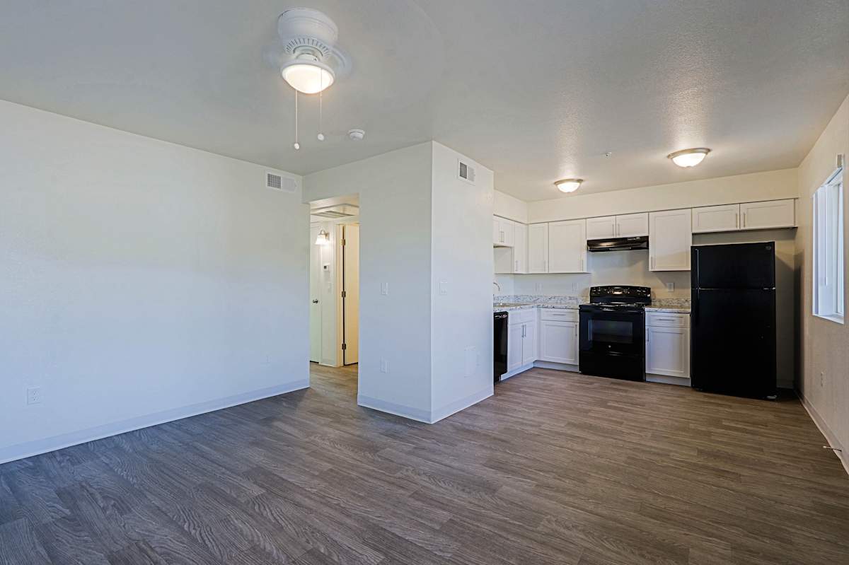 Unfurnished apartment interior — representative home at Cinnabar Square.