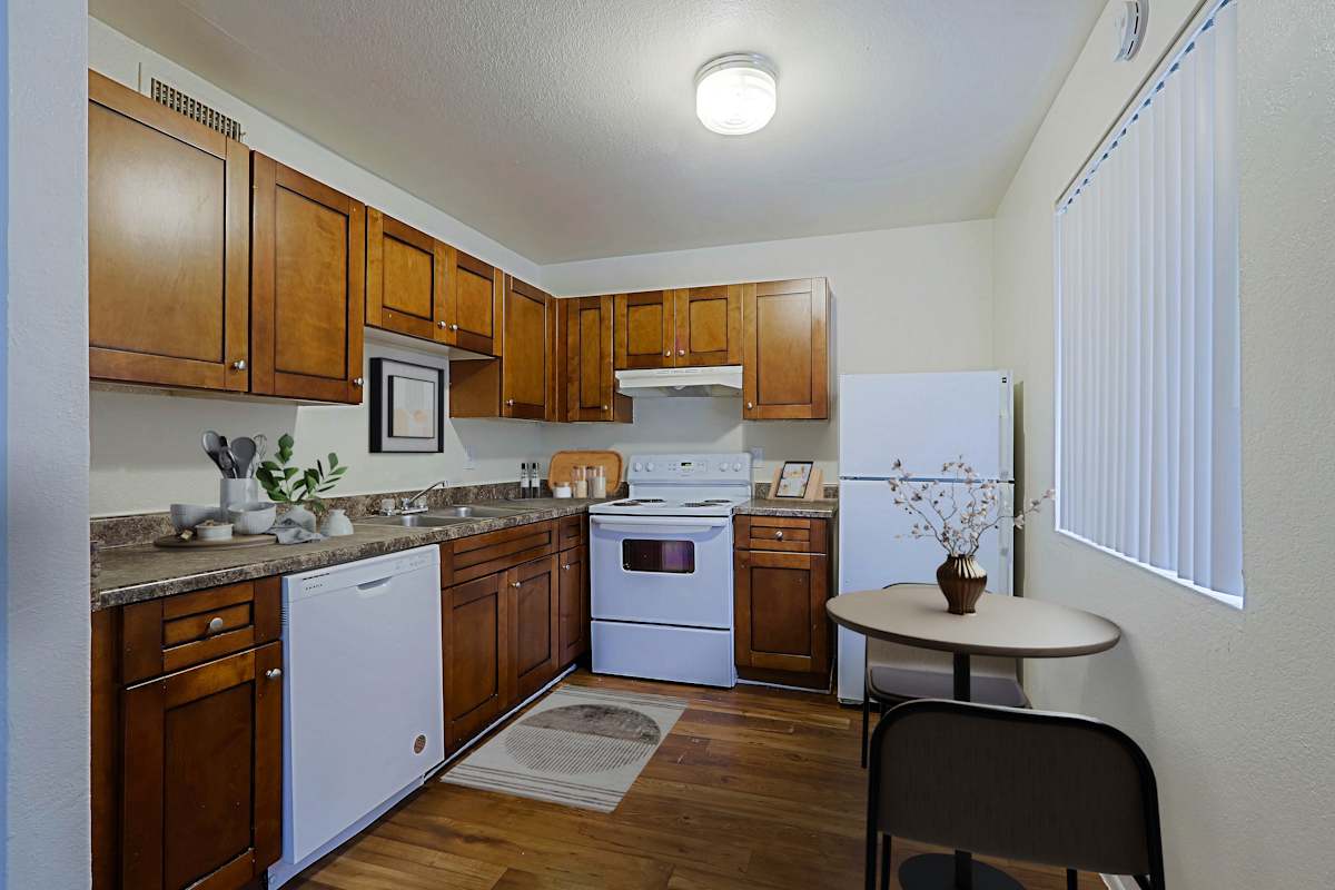 Apartment kitchen — representative home at Sahuaro West Apartments.